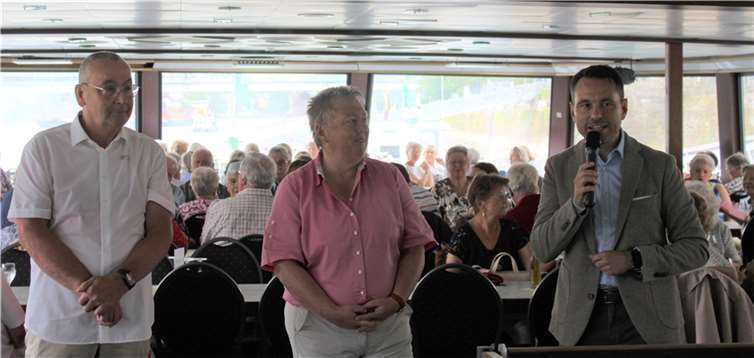 V.l. Wolfgang Mayr, Bürgermeisterin Mohrs und OB Langner. Foto: Stadt Koblenz/Theresa Lambrich