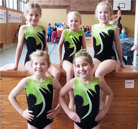 V.l.: oben: Milena Degenhart, Leona Merker, Tessa Grünewald; unten: Nora Boxriker und Jule Schönecker. Privat