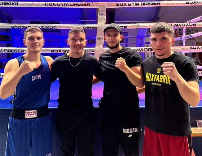 V.li. Besjan Zeneli, Noel Uzun, Mehmet-Can Uzun und Xhemajl Zeneli. Foto: Box-Union Weißenthurm e.V.