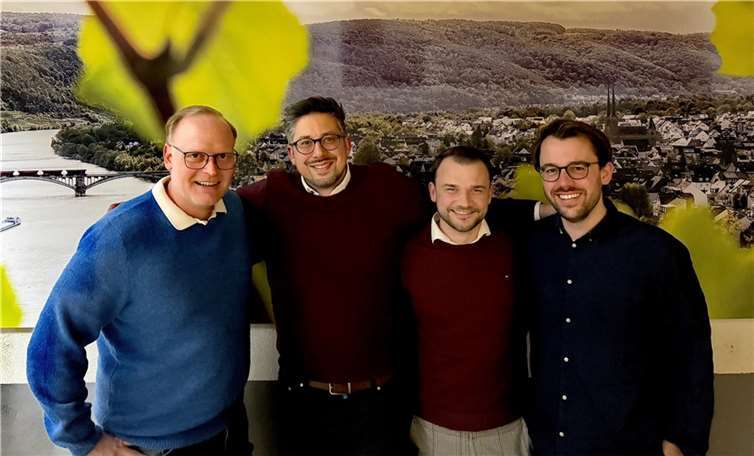 V.li. Dr. Axel Rott, David Hennchen, Benjamin Zapp und Hubertus Hacke. Quelle: FDP Koblenz