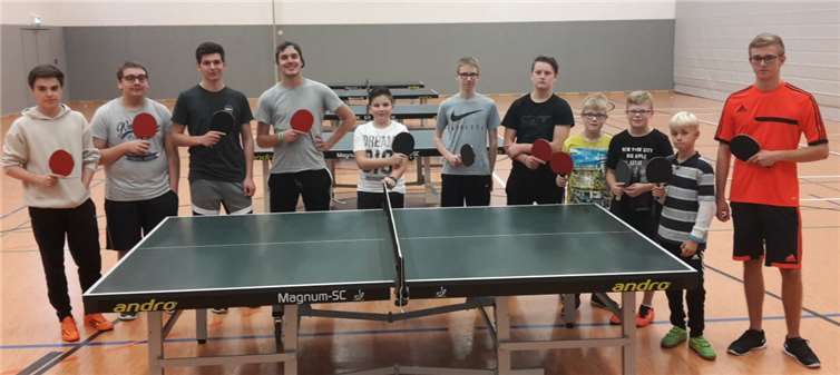 V.li. Dustin Müsse, Dennis Engels, Benjamin Barg, Samuel Schäfer, Marlon Baldus, Linus Ostermann, Julian Labitzke, Kevin Lang, Robin Lang, Luis Ens und Kevin Ens.privat