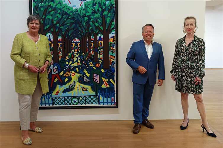 V.li. Elisabeth Sauer-Kirchlinne, Stephan Wefelscheid und Prof. Dr. Beate Reifenscheid, Direktorin des Ludwig Museums.  Foto: Claas Osterloh.