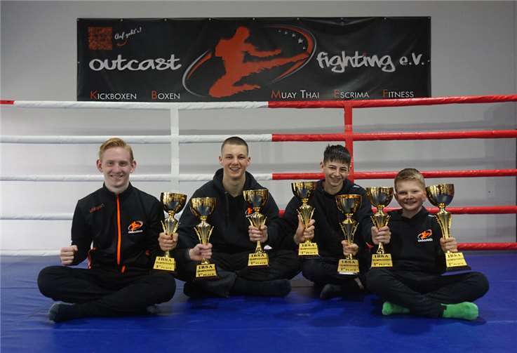V.li. Fabian Franke, Till Wagner, Leo Stach und Jonas Ewy. Quelle: Outcast Fighting e.V.