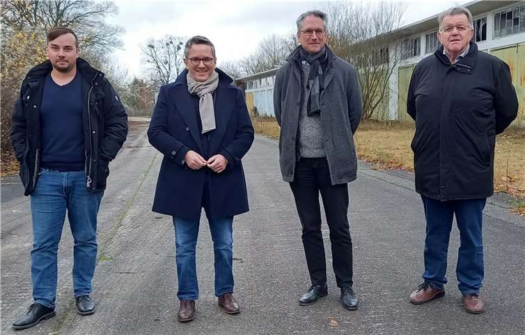 V.li. Fabian Henkel (BPD, Projektsteuerung), Dr. Thorsten Rudolph, MdB, Adrian Jukic (Leiter bpd-Regionalbüro Koblenz), Eike Kurz (SPD-Ortsverein Ehrenbreitstein).Quelle: Büro von Dr. Thorsten Rudolph