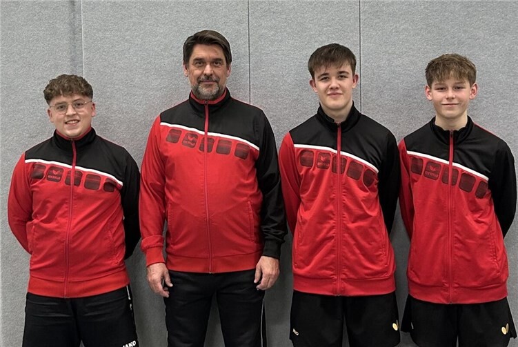 V.li. Gideon Lenz, Andreas Lafontaine, Jakob Kretzer und Lukas Powelz. Foto: TTC Karla