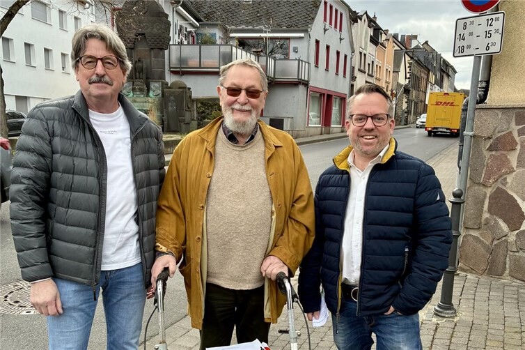 V.li. Heiner Jellinek (stv. Vorsitzender BI „Lebenswertes Rübenach“ e.V.), Rüdiger Neitzel, Stephan Wefelscheid.