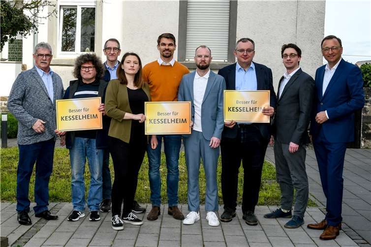 V.li. Herbert Dott (CDU Stadtratskandidat Kesselheim), Torsten Zepp, Ralf Ehre, Sophie Raue, Michel Guretzke, Lukasz Michels, Thomas Stewin, Felix Raffauf und Josef Oster MdB. Quelle: CDU Kesselheim