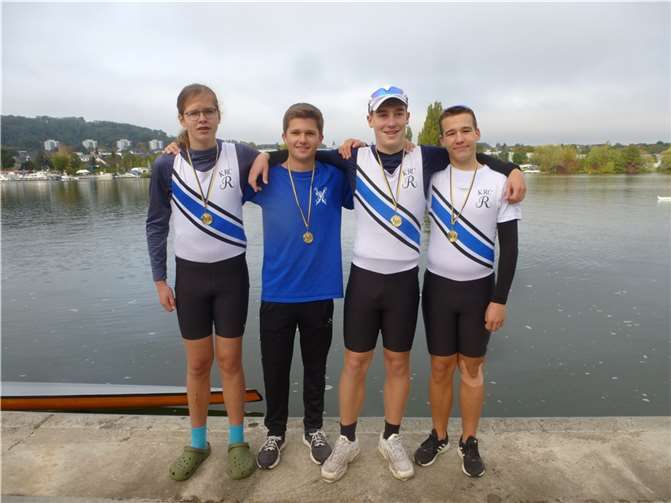 V.li. Jakob Balczun, Tobias Höfer, Luca Nelius und Jonas Schmidt. Quelle: Koblenzer Ruderclub Rhenania-