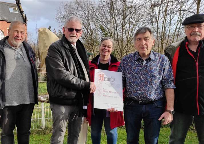 V.li. Jürgen Lutz, Werner Weber, Renate Weber, Hans-Werner Seul und Klaus Götz. Foto: Werner Weber