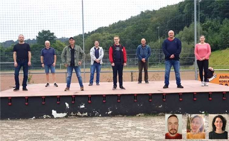 V.li. Klaus Meyer (Geschäftsführer), Stefan Kölsch (AL Leichtathletik), Daniel Klein (AL Jugendfußball), Torsten Unschuld (Schatzmeister), Marcel Große (Beisitzer Pressewart), Wolfgang Knoblach (Schriftführer), Lothar Ludwig (1. Vorsitzender), Nina Ludwig (AL Tanzen). Es fehlen: Nicole Doctorowsky (stellv. Geschäftsführerin), Elena Becker (AL Turnen), Björn Schmitt (AL Seniorenfußball) - kleine Fotos.Quelle: TSV „Moselfeuer“ Lehmen