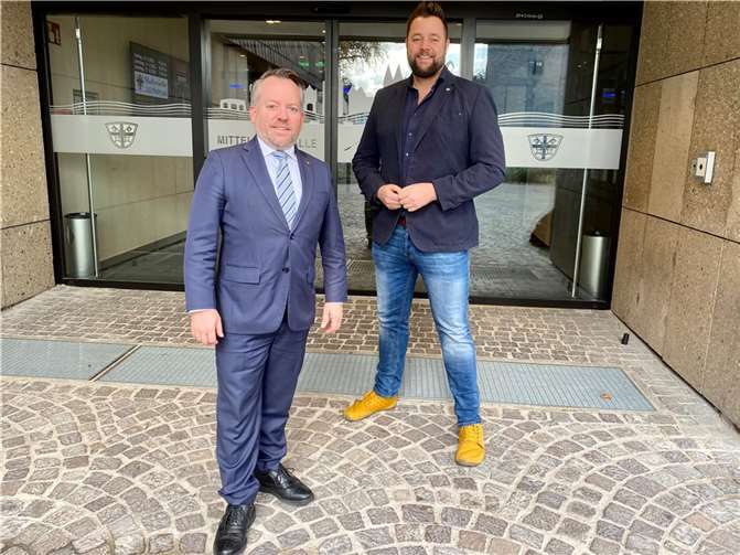 V.li. Landtagsabgeordneter Stephan Wefelscheid und der Oberbürgermeister von Lahnstein, Lennart Siefert. Foto: privat