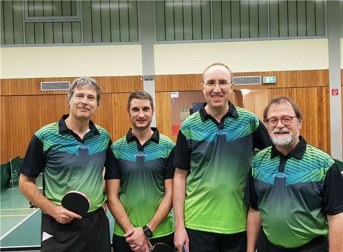 V.li. Martin Hestermann, Jens Zimmermann, Thomas Minrath und Ralf Beyerstedt.Quelle: Tischtennis TV Rheinbach