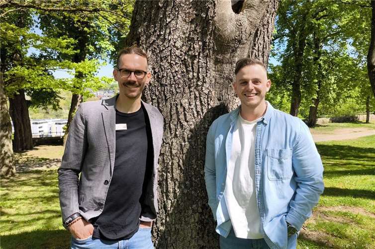 Gezielte Vorsorge gegen die Folgen des Klimawandels wird noch stärker koordiniert V.li. Max Weber und Julian Herbst. Foto: VG Montabaur/Melissa Gundlach-Schmidt