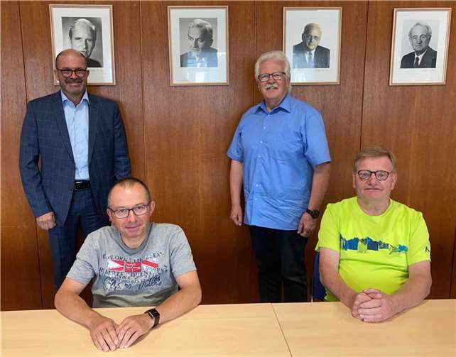 V.li. Peter Moskopp, Johannes Juchem, Gerd Heim und Manfred Henneberger. Quelle: Stadt Weißenthurm