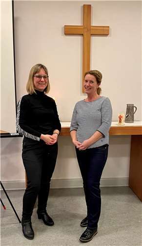V.li. Pfarrerin Vera Rudolf (Kirchengemeinde Koblenz-Kesselheim), Sabine Wieneke (ehrenamtliche Sicherheitsberaterin und Gemeindeschwester plus). Quelle: DRK Koblenz