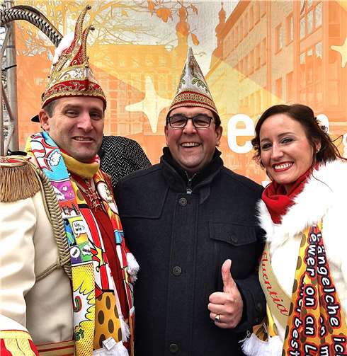 V.li. Prinz Marco , Friedrich Berentzen und Confluentia Kim.Quelle: Rhenser