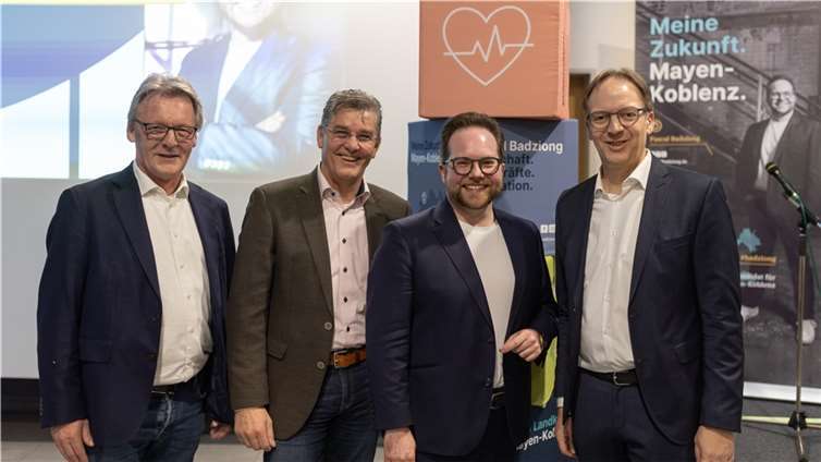 V.li. Rainer Lamberti, Ralf Marschall, Landratskandidat Pascal Badziong und Horst Hohn. Quelle: CDU-Stadtverband Mülheim-Kärlich