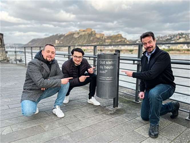 V.li. Sebastian Gratzfeld, Philip Rünz und Andreas Biebricher. Foto: S. Gratzfeld (JU Koblenz)