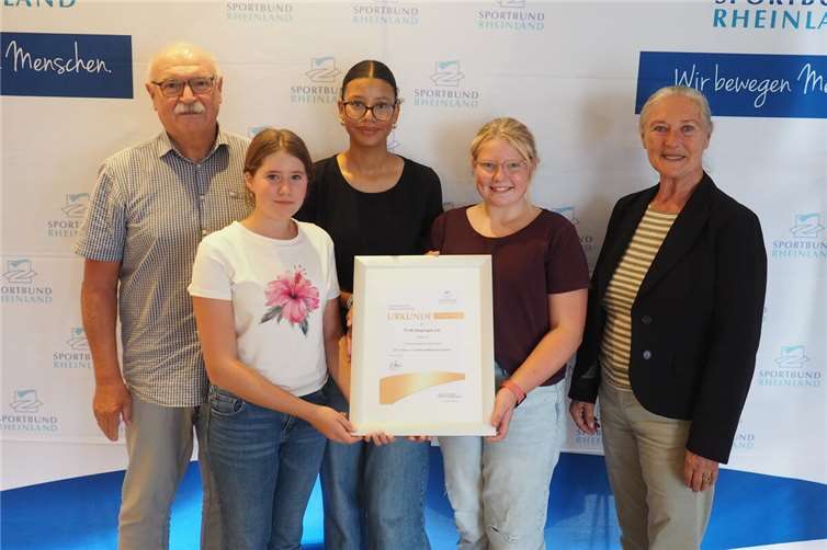 V.li. Siegfried Schmidt, Isabella Hanzel, Emma Fritz, Mila Altenkirch und Monika Sauer. Foto: Sportbund Rheinland