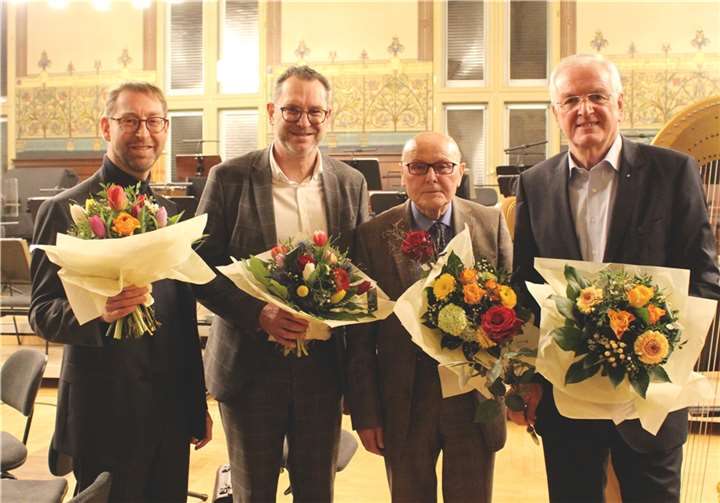 V.li. Thomas Messingschlager, Michael Nisius, Herbert Grohe und Frank Klemm. Quelle: Freunde der Rheinischen Philharmonie e.V.