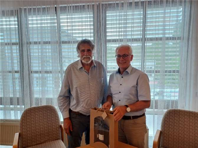 V.li. Wolfgang Kunz und Volker Mendel. Quelle: Förderverein Burg Reichenstein e.V.