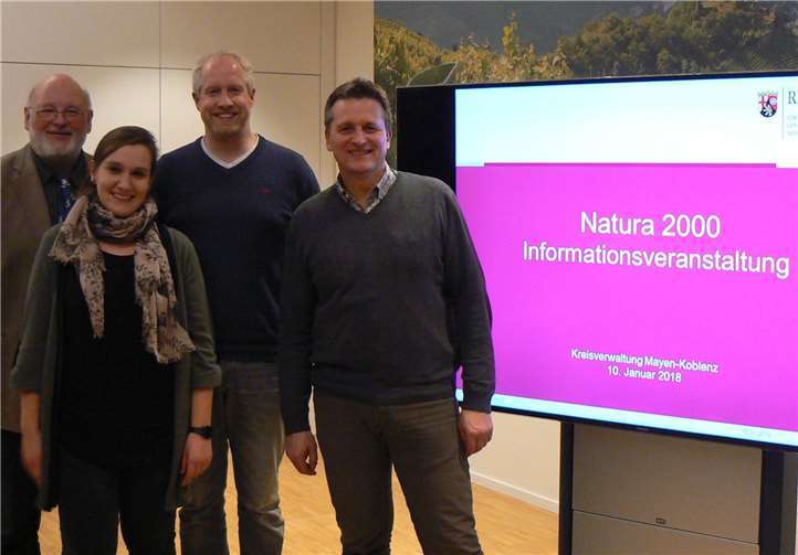 V.li.n.re.: SGD Nord Mitarbeiter Naturschutz: Dr. Axel Schmidt, Annika Iannone, Volker Hartmann und Referatsleiter Dr. Roland Pietsch. SGD Nord
