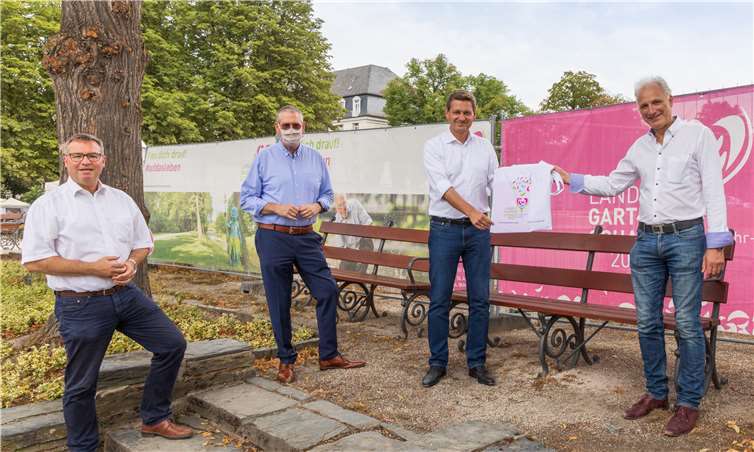 V.l.n.r.: Horst Gies, Peter Diewald, Christian Baldauf, Matthias Schmauder-Werner. Foto: Landesgartenschau gGmbH