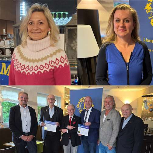 V.l.n.r.: Oben: Dr.med. Anne-Dörte Herzog, Liliana Greve. Unten: Eberhard Mandel, Michael Möhlenhof, Lions Präsident Jürgen Franz Martin Buchholz, Michael Schmidt, Siegfried Weber. Foto: Lions Club Rhein-Wied