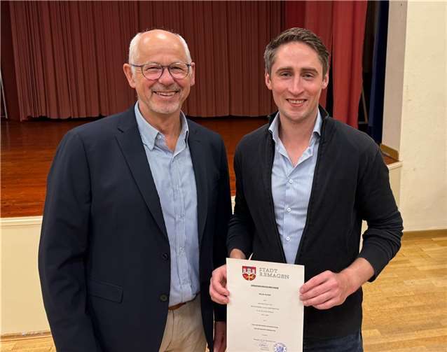 V.l.n.r.: Ortsvorsteher Jürgen Walbröl, daneben sein Stellvertreter Niclas Schell.  Foto: CDU Remagen