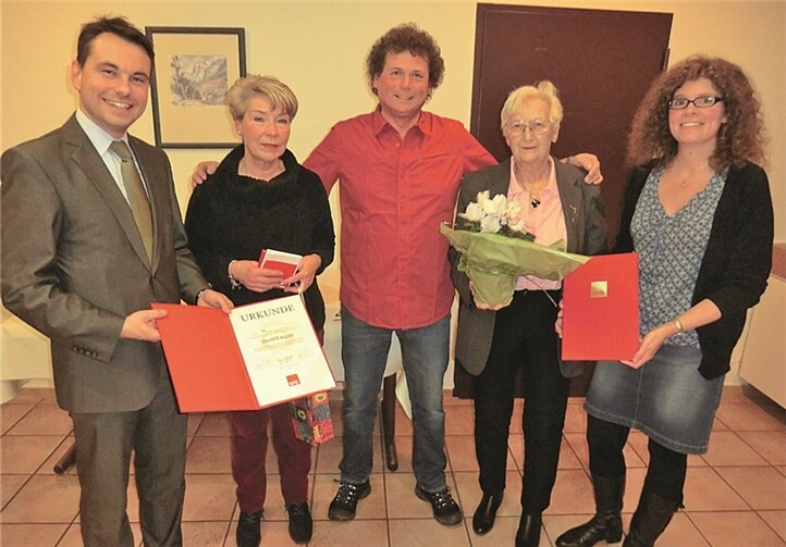 V.l.n.r.: Staatssekretär David Langner, Neumitglied Sonja Wagner, Vorsitzender Alfred Breitenbach, Gisela Bättermann, stellvertretende Vorsitzende Ute Schuhmacher.Thomas Leikauf