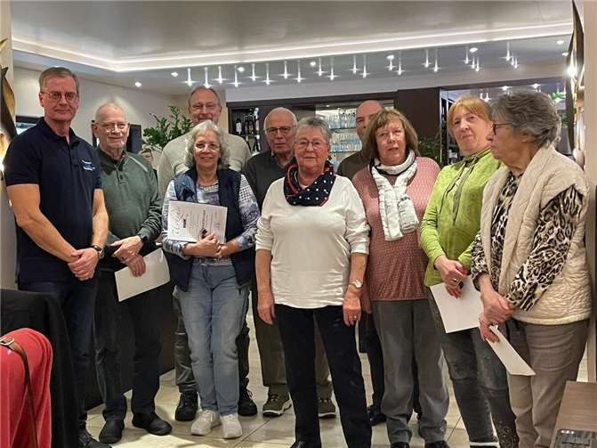 V.l.n.r: Thomas Kraus, Wolfgang Müller, Ilse Mannheim, Dirk Gentejohann, Hans Henrich, Christa Dötsch, Manfred Schwab, Anna Koch, Vera Groß, i.V. Renate Köhl.  Foto: privat