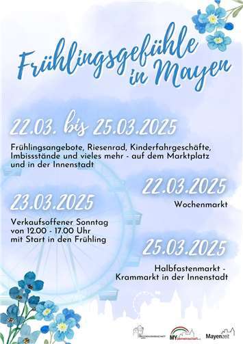 Vom 22. bis 25. März lockt der Frühlingsmarkt in die Mayener Innenstadt.  Grafik: Stadt Mayen
