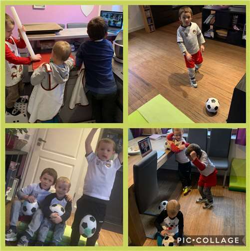 Von Corona lassen sich diese fussballbegeisterten Minis und ihr Trainer Christian Weber nicht aufhalten. Foto: privat