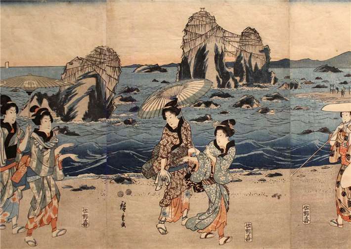 Von Utagawa Hiroshige stammt dieser Druck der Küste von Futamigaura. Fotos: -HG-