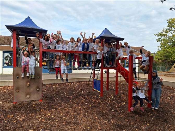 Von der ersten bis zur 4. Klasse waren insgesamt 38 Kinder dabei und erfuhren über eine spannende Präsentation das Grundlegendste über die Olympischen Spiele. Foto: privat