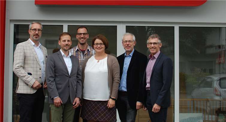 Von links: Andreas Friedrich, Björn Ingendahl, Martin Conrad, Christiane Böttcher, Richard Stahl, Franz Josef Bell. Caritas Werkstätten, Sinzig