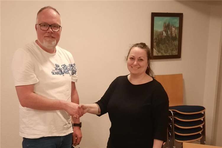 Von links: Bgm. O. Stenz, C. Kunantz.  Foto: Gem. Rüber