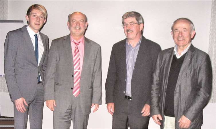 Von links: Landtagsabgeordneter Marc Ruland und Vorstand der SPD-VAG Helmut Schreiber, Klaus Frevel, Helmut Ackermann.Privat