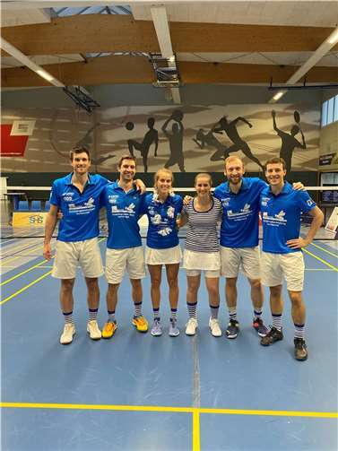 Von links: Max Stage, Michi Nonn, Antonia Remakulus, Nina Becker im gestreiften Shirt (am 11.11. wenigstens ein Hauch von Karneval), Oliver Schmidt und Thilo Mund  Foto: BC Remagen