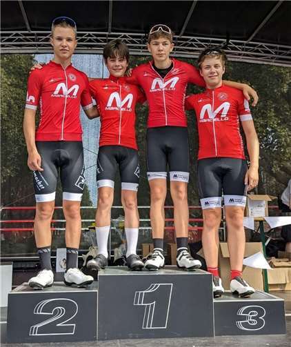 Von links: Mika Lohmar (Sieger), Daan Ensenbach (2. Platz), Valentino Zandegiacomo de Lugan (4. Platz) und Niklas Klemmt (3. Platz).  Foto: RSC Rheinbach