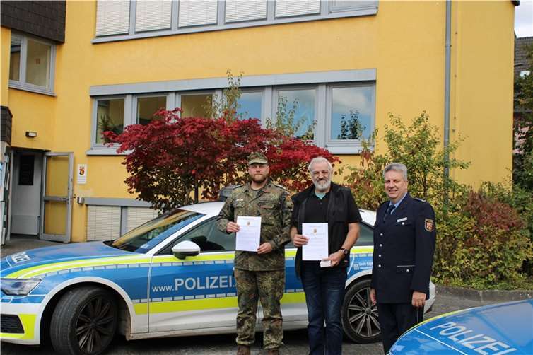 Von links: Roman Beilmann, Holger Pohlmann, Jens Dommeck.  Foto: Polizei Bendorf