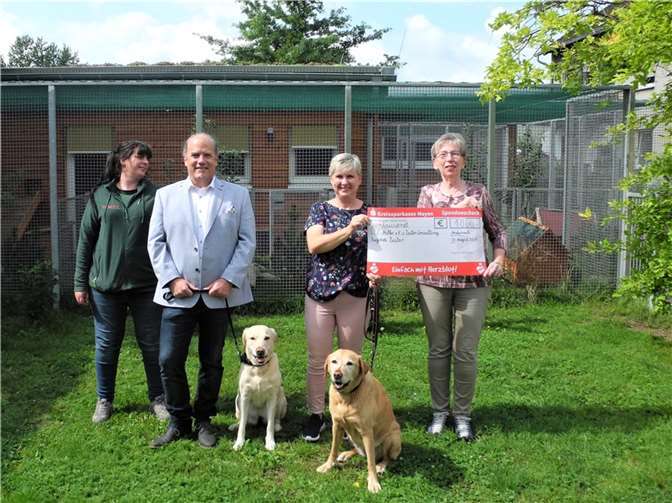 Von links nach rechts: Cathrin Nohner (Tierheimleiterin), Jürgen Zester und Regina Zester (Spender), Dorothee Schünemann-Diederichs (Presse- und Öffentlichkeitsarbeit).Foto: Tierschutzverein Andernach u.U.e.V.