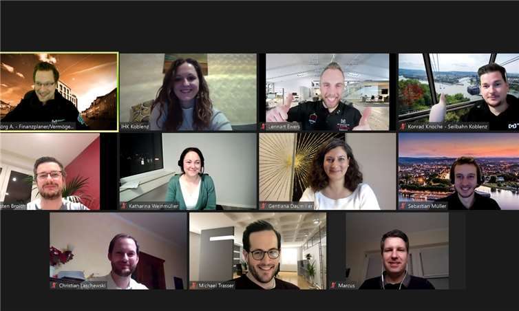 Von links oben nach rechts unten: Jörg A. Kienle, Anne Glück, Lennart Ewers, Konrad Knoche, Thorsten Broich, Katharina Weinmüller, Gentiana Daumiller, Sebastian Müller, Christian Laschewski, Michael Trasser, Marcus FrankeQuelle: Wirtschaftsjunioren Mittelrhein