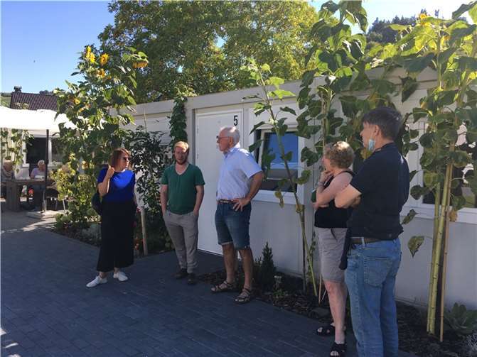 (Von l.n.r.): Landesvorsitzende der GRÜNEN in RLP -Natalie Cramme-Hill und Paul Bunjes, Bürgermeister Alfred Sebastian, Jutta Pürling und Florian Trummer.  Foto: Bündnis 90 / Die Grünen