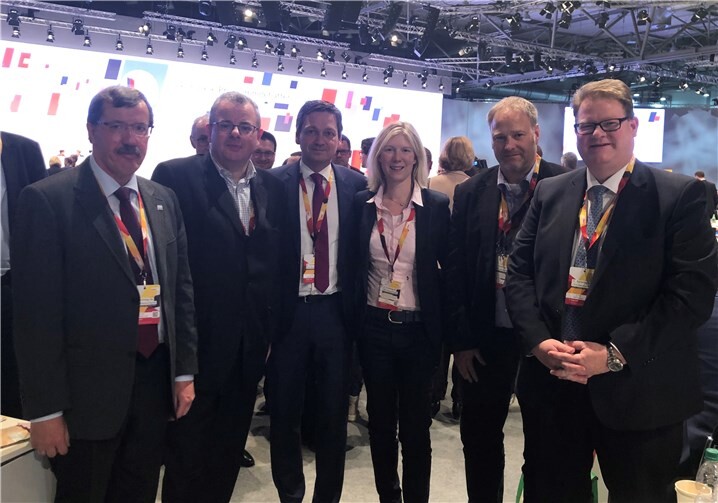 Vor Corona: Bild vom Hamburger Parteitag 2019 mit (v.l.n.r.) Karl-Heinz Boll, Dr. Andreas Nick MdB, CDU-Fraktionsvorsitzender Christian Baldauf MdL, Jenny Groß MdL, Harald Orthey und Ralf Seekatz MdEP.Foto: privat
