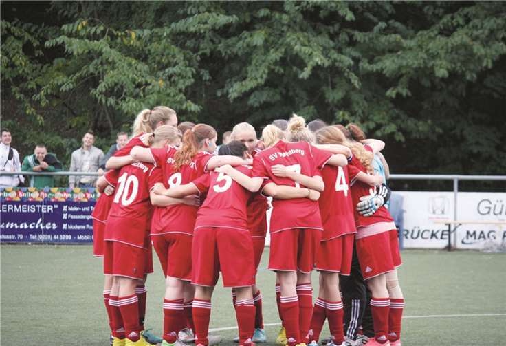 Vor dem Spiel machten sich die Wachtberger Damen noch einmal emotional stark. privat