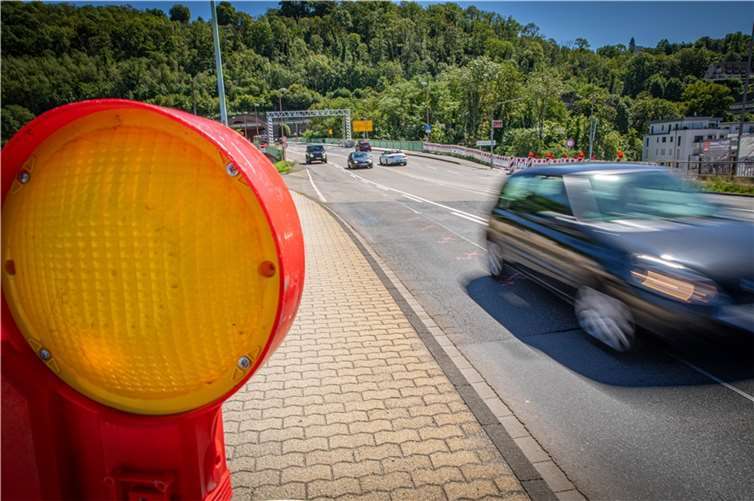 Vorbereitungen für die 2+1 Wechselverkehrsführung.  Foto: Stadt Koblenz/Andreas Egenolf