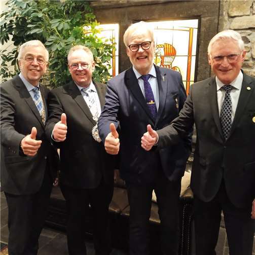 Vorfreude auf das Großen Schützenfest: (von links) Jürgen Knieps, Jürgen Schmitz, Mathias Becker und Dieter Zimmermann. Foto: GS