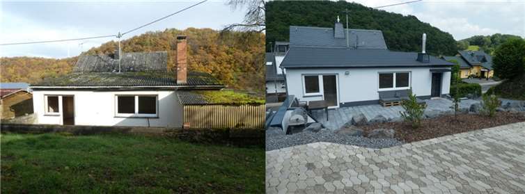 Vorher und nachher: Beispiel für umfassende Sanierungsarbeiten in Kalenborn.  Foto: privat