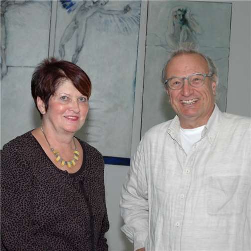 Vorsitzende EifelArt Dietlind Greifenhagen und Bildermacher Peter Bucker